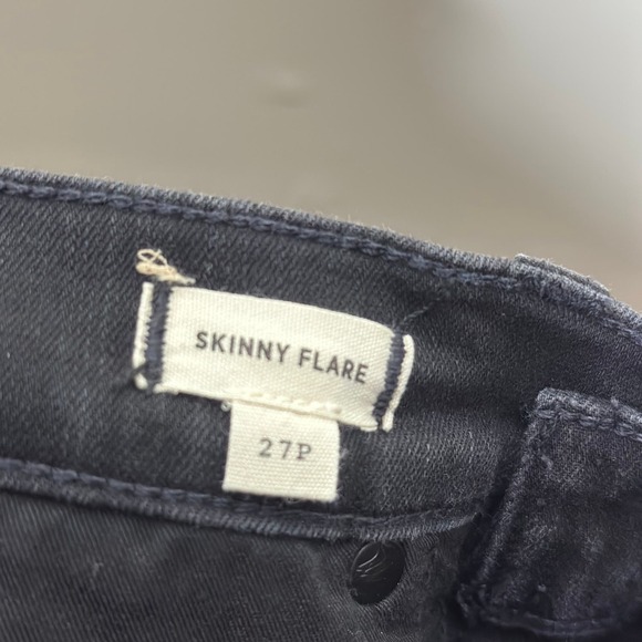 MADEWELL Petite Skinny Flare Jeans in Black Frost Wash {3O5} - Picture 6 of 8
